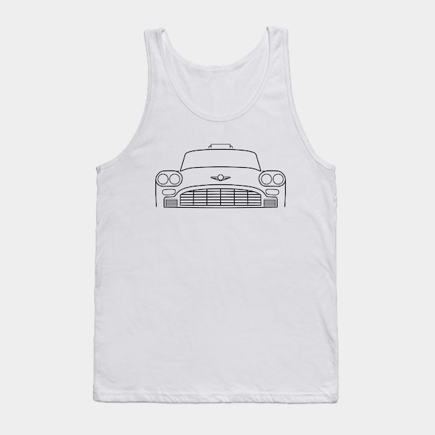 Classic old New York taxi cab black outline graphic Tank Top by soitwouldseem